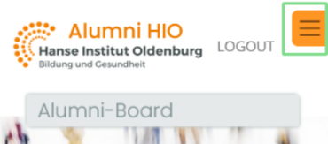 Das Hamburger-Icon oben rechts.