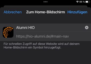 Der "Hinzufügen" Dialog unter iOS