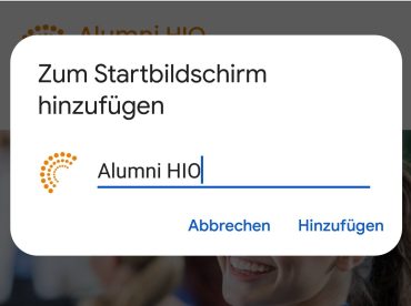 Der Dialog "Zum Startbildschirm hinzufügen".