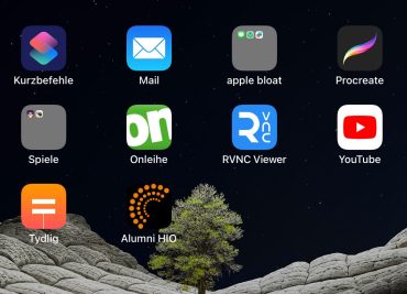 Der Starter der Alumni-App auf dem Home-Screen, mit dem Logo des Hanse Institut Oldenburg.
